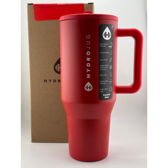 HAPPY HOLIDAYS RED HydroJug 40 oz Traveler; READY TO SHIP TODAY - Picture 1 of 6